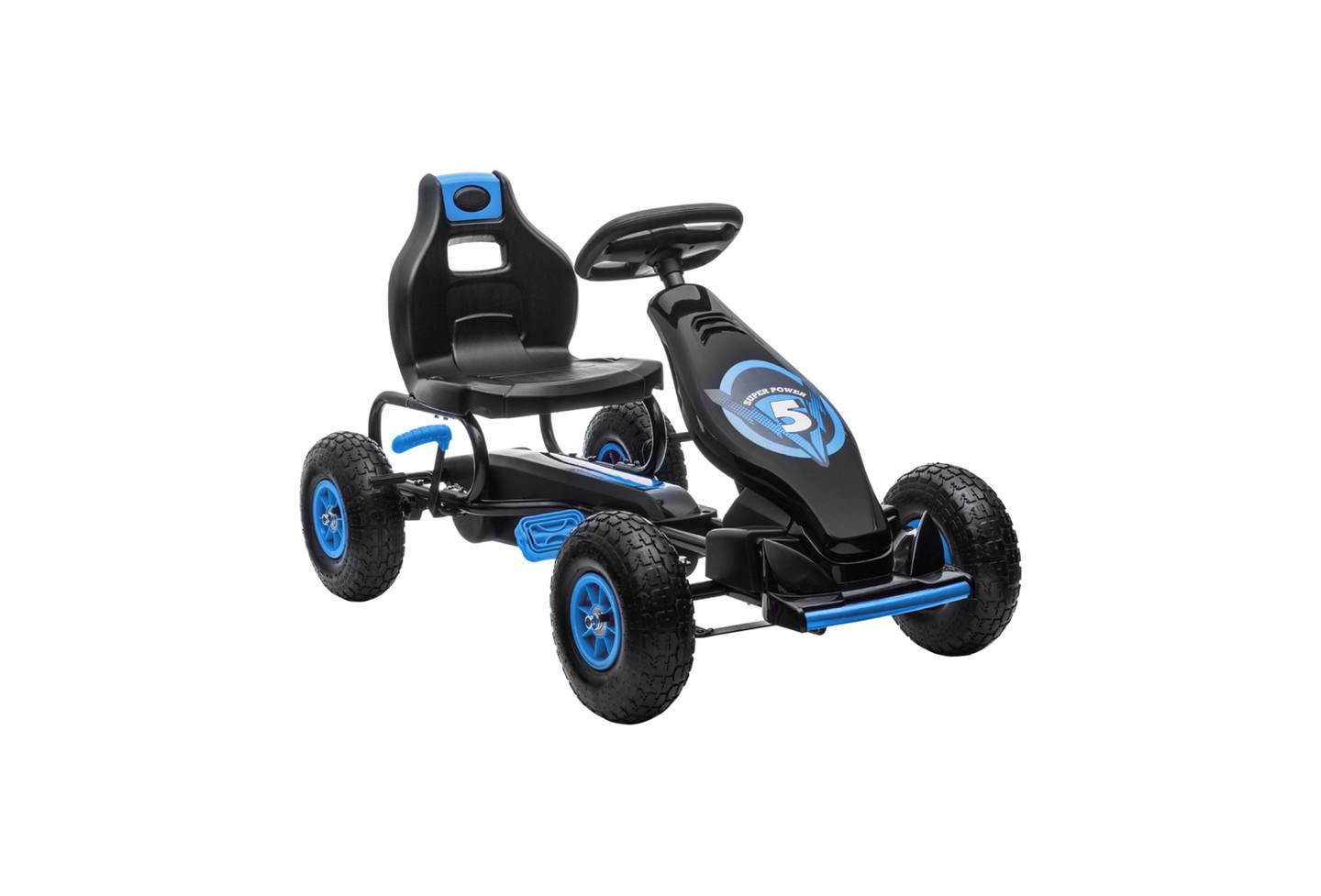 Детская игрушка YOBTOP Kids Pedal Go Kart with Adjustable Seat, Suspension System & Safety Hand Brake Ride-On Toy, 110 lbs Capacity, Ages 5-12, цвет: Синий — фото 1