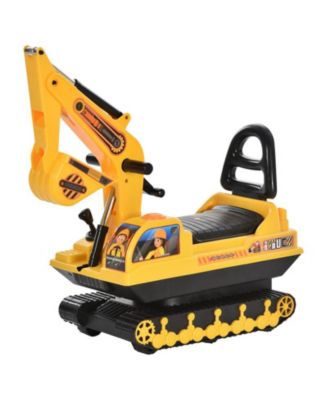 No Power Toddler Non-Motorized Excavator Ride-On Toy with Movable Arm, Ages 3+