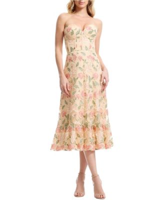 Women's Carina Strapless Sweetheart Floral Dress