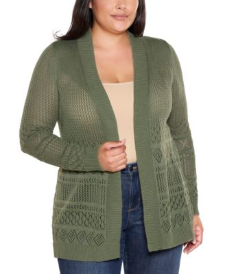 Plus Size Pointelle Lightweight Cardigan