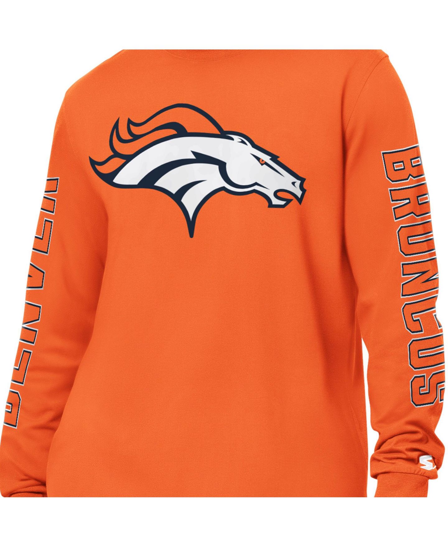 Мужская футболка Starter Orange Denver Broncos Clutch Hit II Long-Sleeve — фото 2