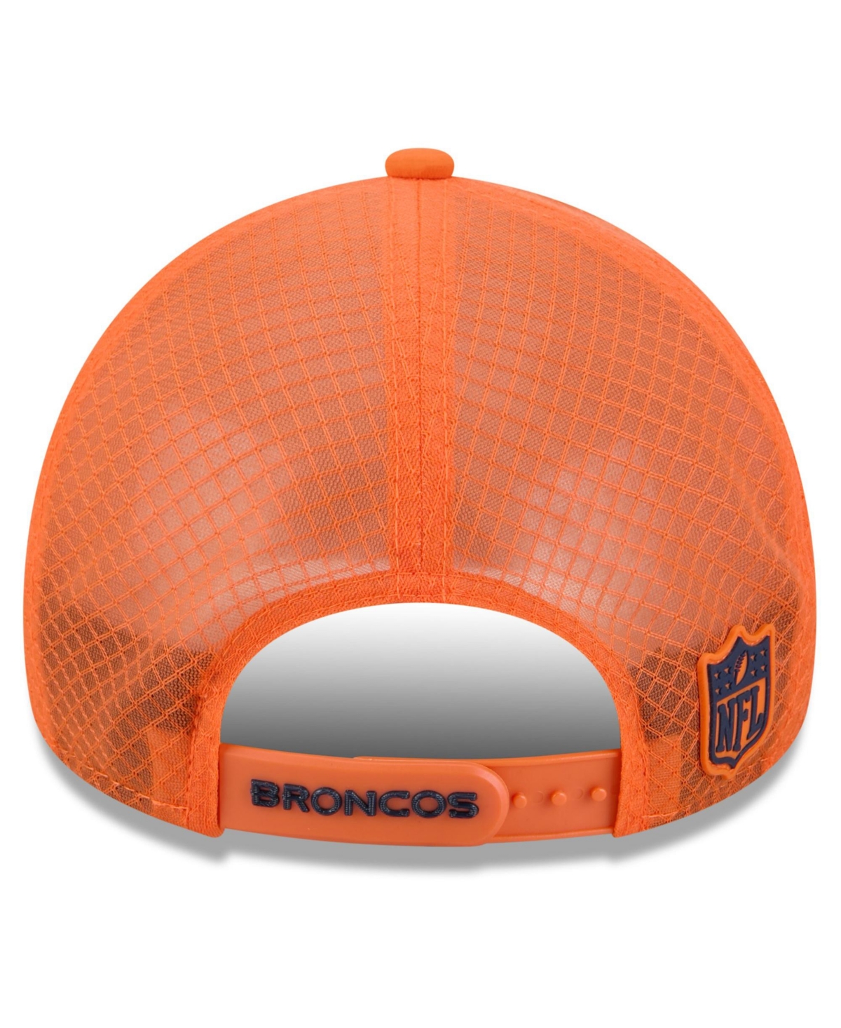 New Era Men's Orange Denver Broncos 2026 Sideline Apex 9FORTY Adjustable Trucker Hat