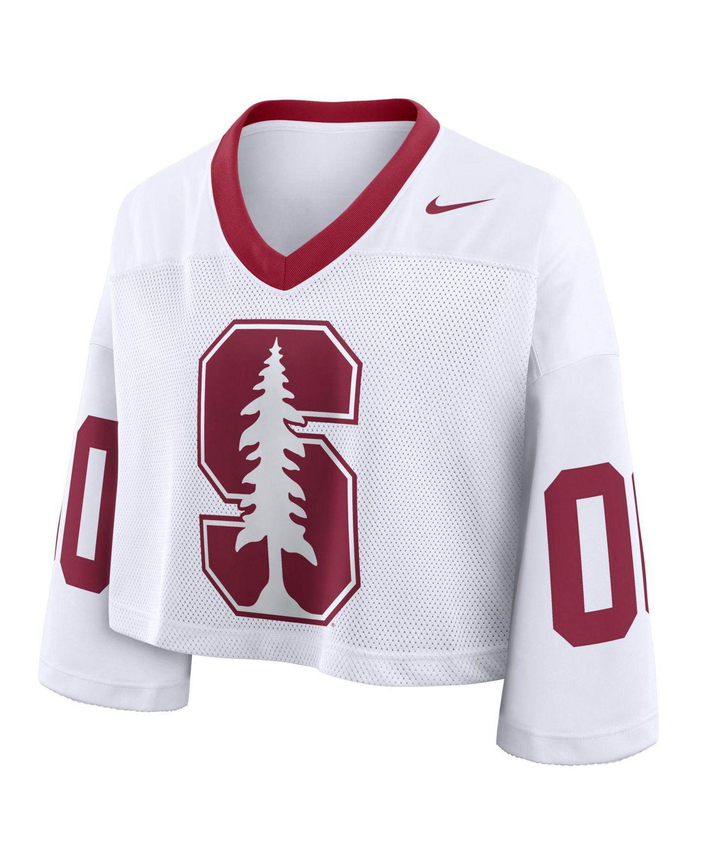 Женское джерси Nike Women's White Stanford Cardinal Oversized Logo Cropped Fashion Jersey — фото 3