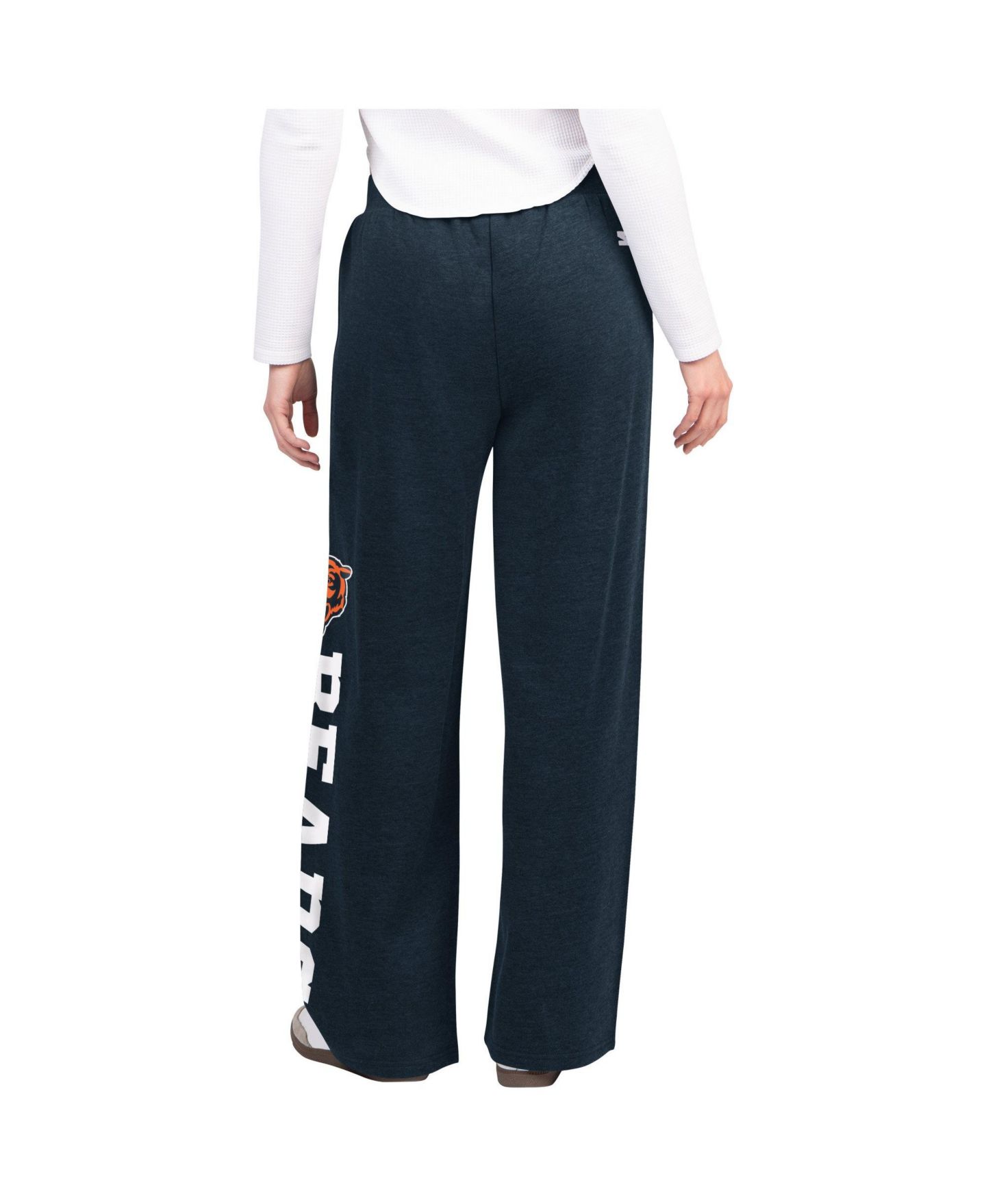 Женские брюки Starter Navy Chicago Bears Field Wide Leg Sweatpants — фото 3
