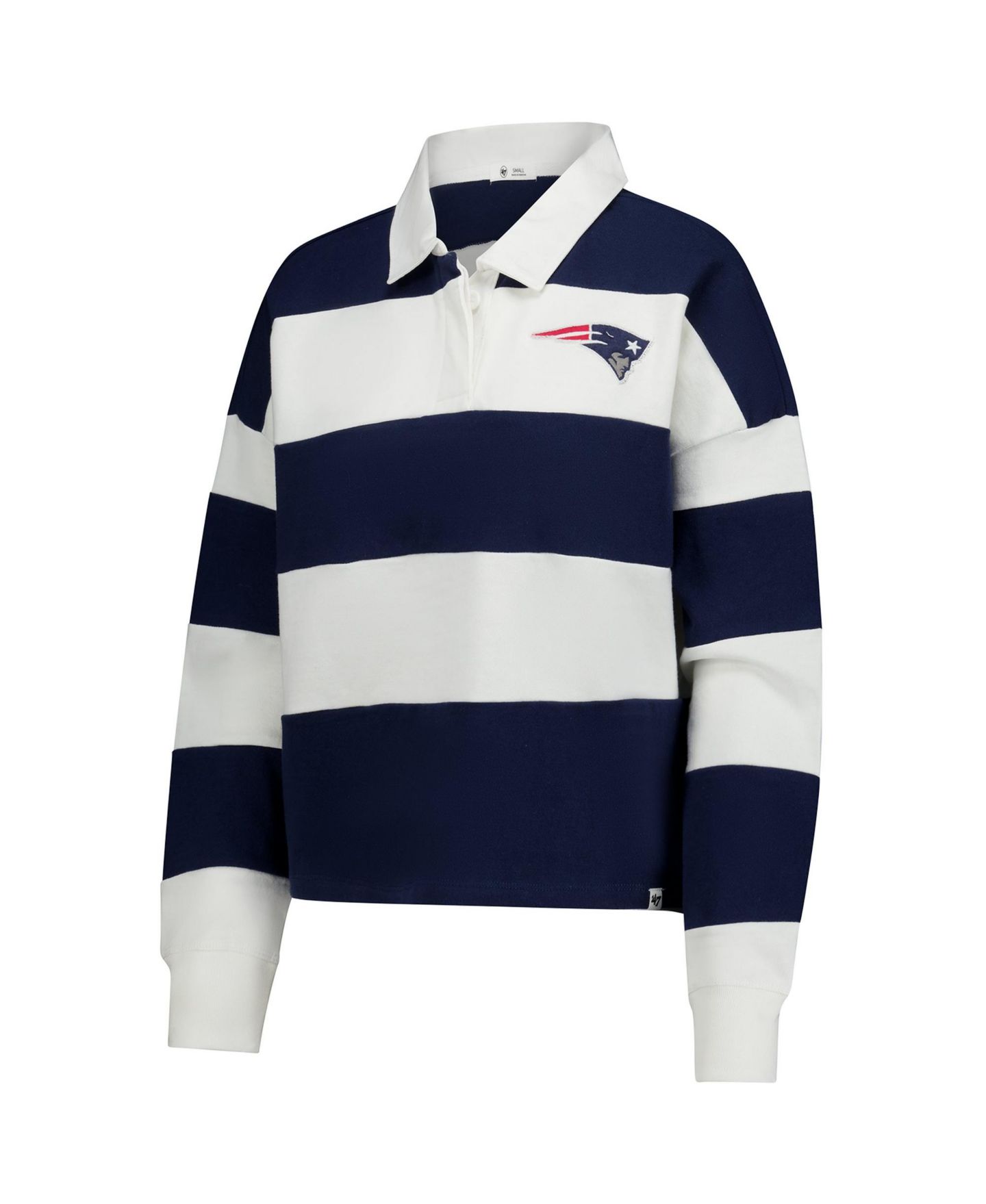 Женская футболка '47 Brand Navy/White New England Patriots Clubhouse Hall Raven Rugby Long Sleeve — фото 4