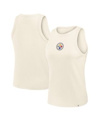 Women's Cream Pittsburgh ST-Shirtlers Star Play Tri-Blend Ribbed&nbsp;Tank Top