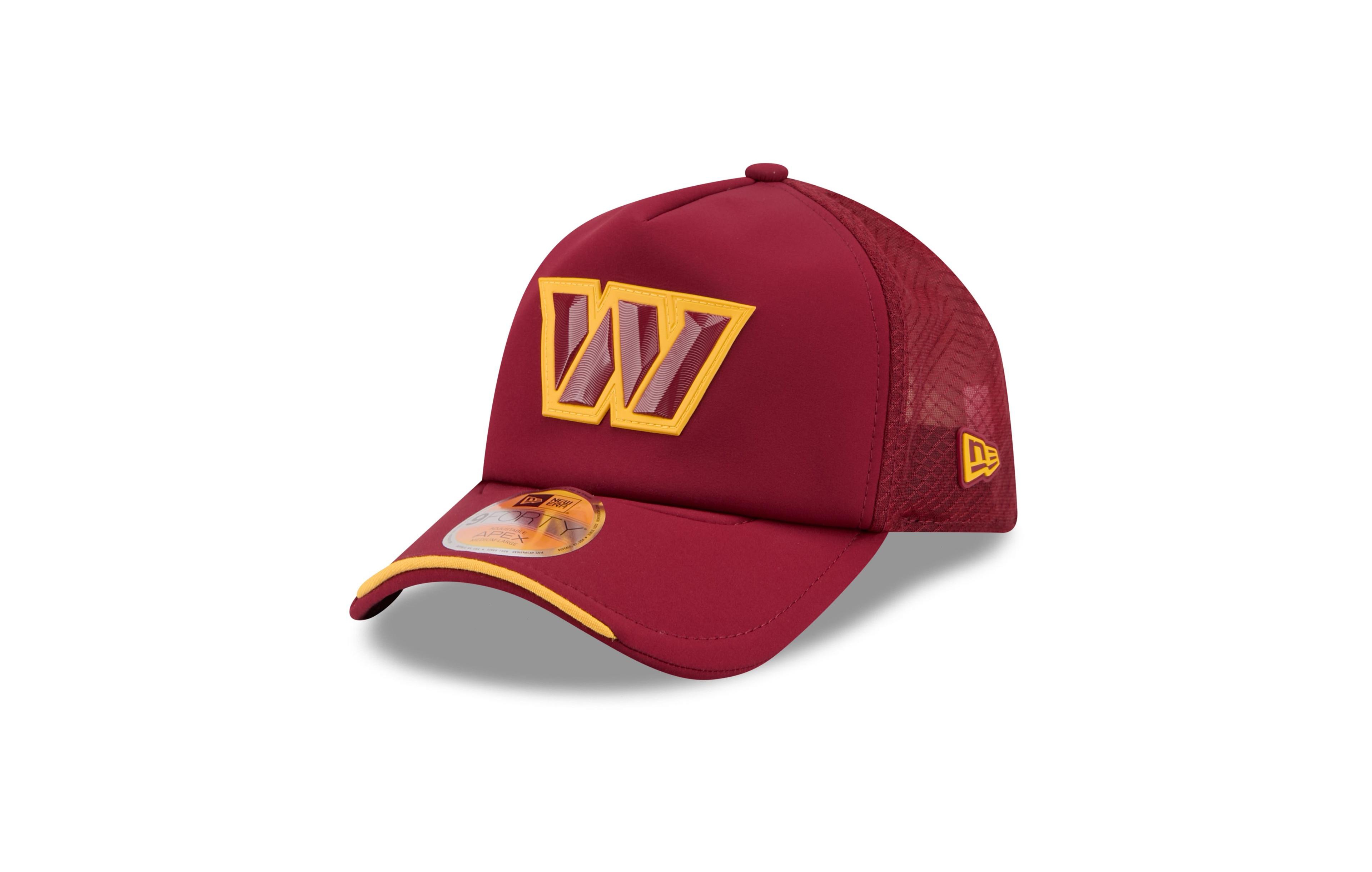 New Era Men's Burgundy Washington Commanders 2026 Sideline Apex 9FORTY Adjustable Trucker Hat