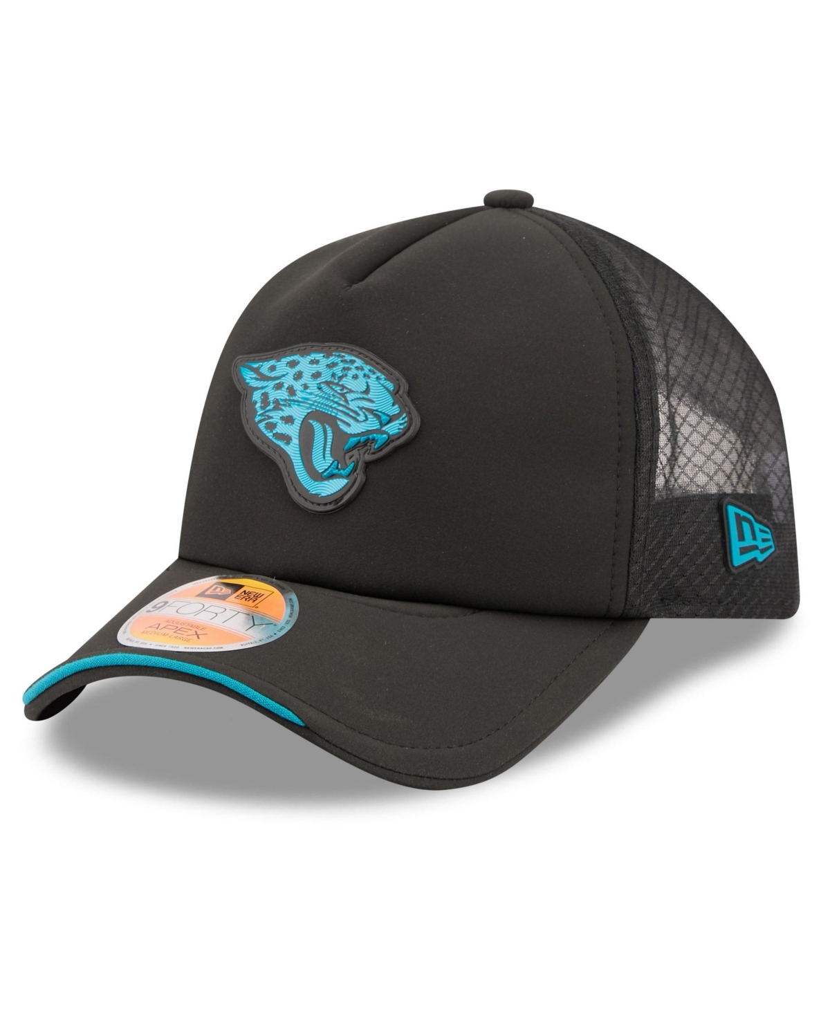 New Era Men's Black Jacksonville Jaguars 2026 Sideline Apex 9FORTY Adjustable Trucker Hat - Black
