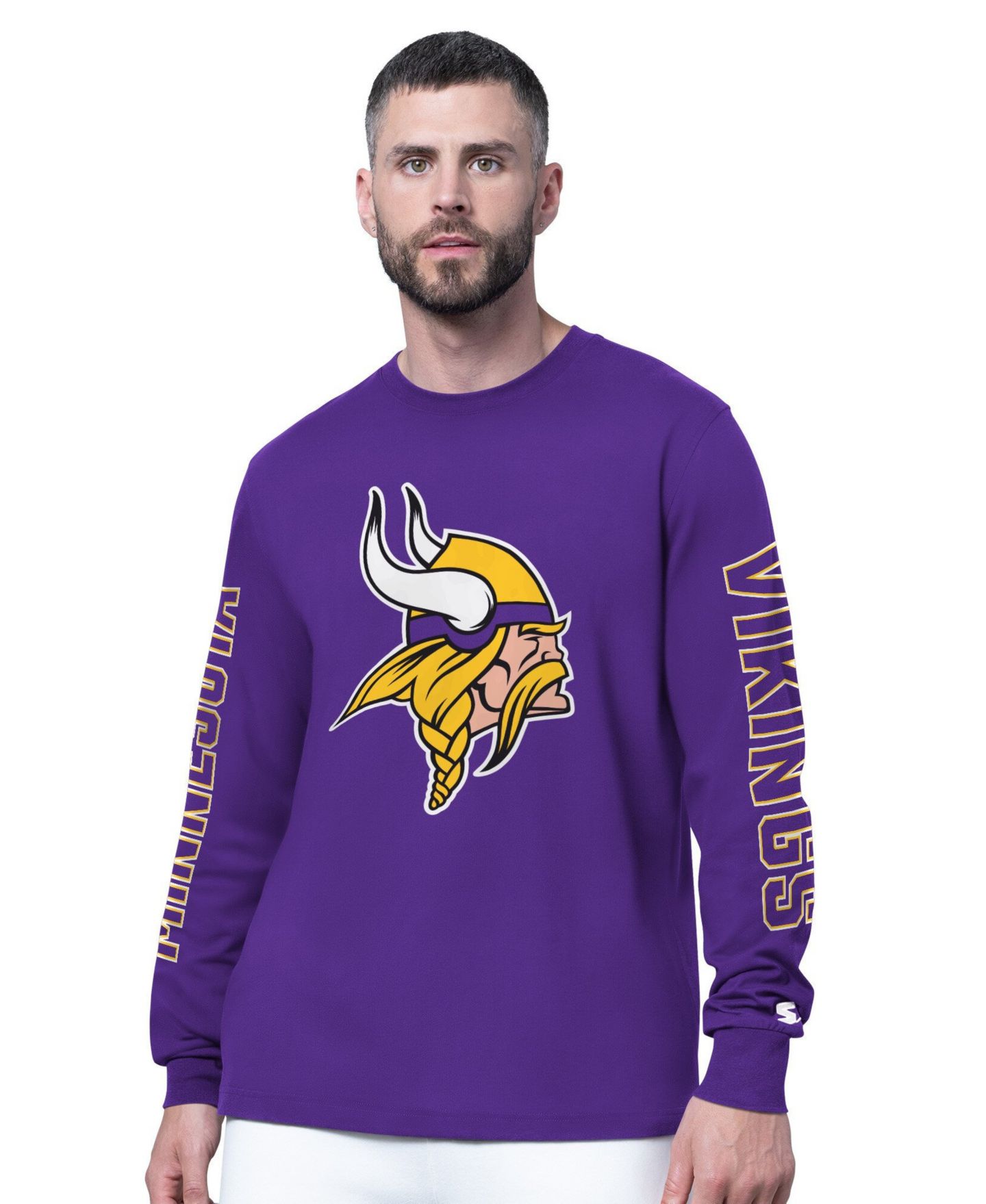 Мужская футболка Starter Purple Minnesota Vikings Clutch Hit II Long-Sleeve — фото 1