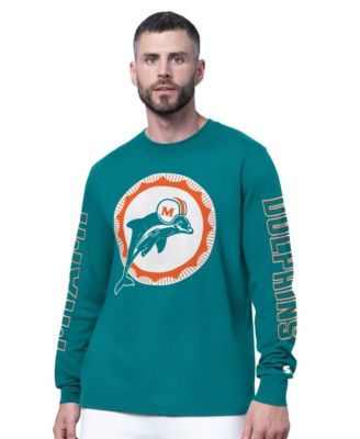 Men's Aqua Miami Dolphins Clutch Hit II Logo Long-Sleeve T-Shirt