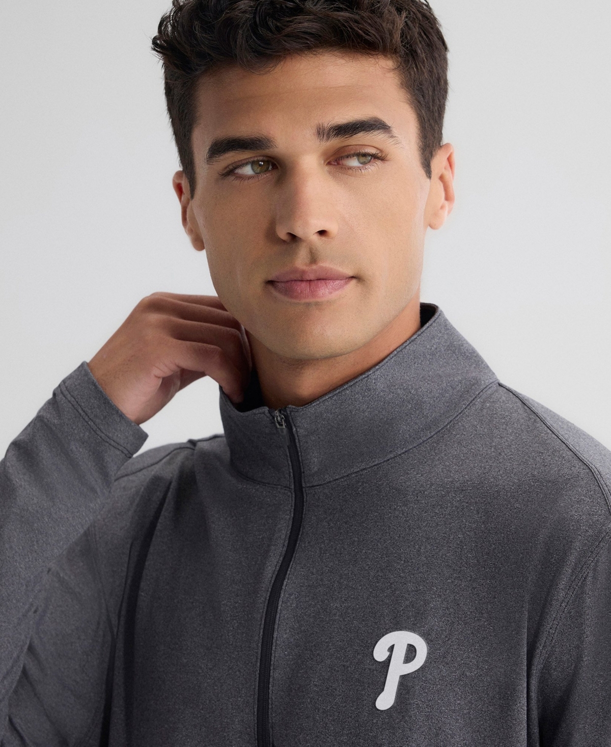 Fanatics Men's Charcoal Philadelphia Phillies Clutch Quarter-Zip Pullover Sweatshirt