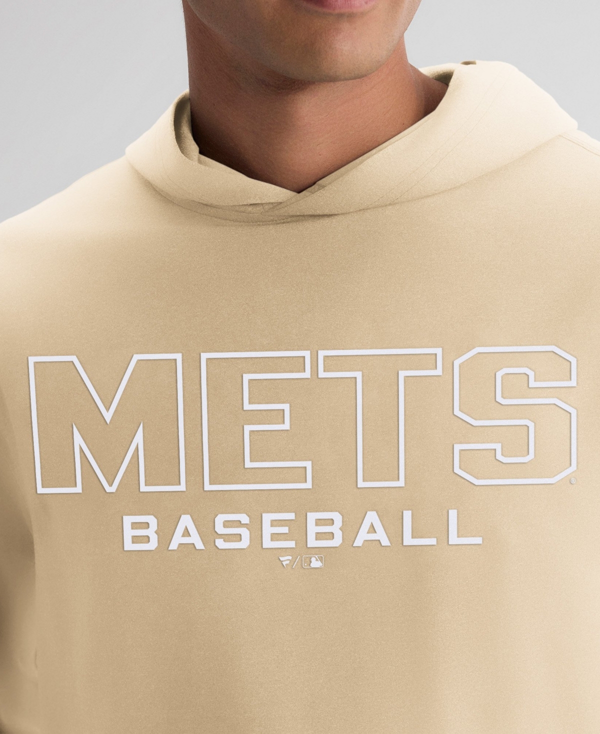 Fanatics Men's Khaki New York Mets ClutchLong sleeves Hooded T-Shirt
