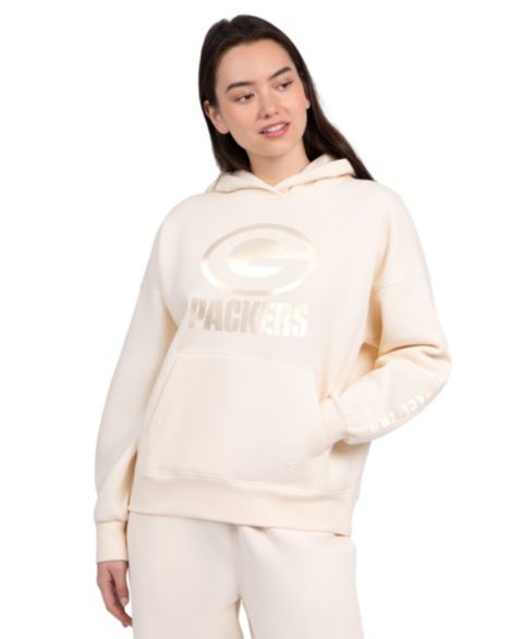 Женское худи Starter Cream Green Bay Packers Pastels Relaxed Travel