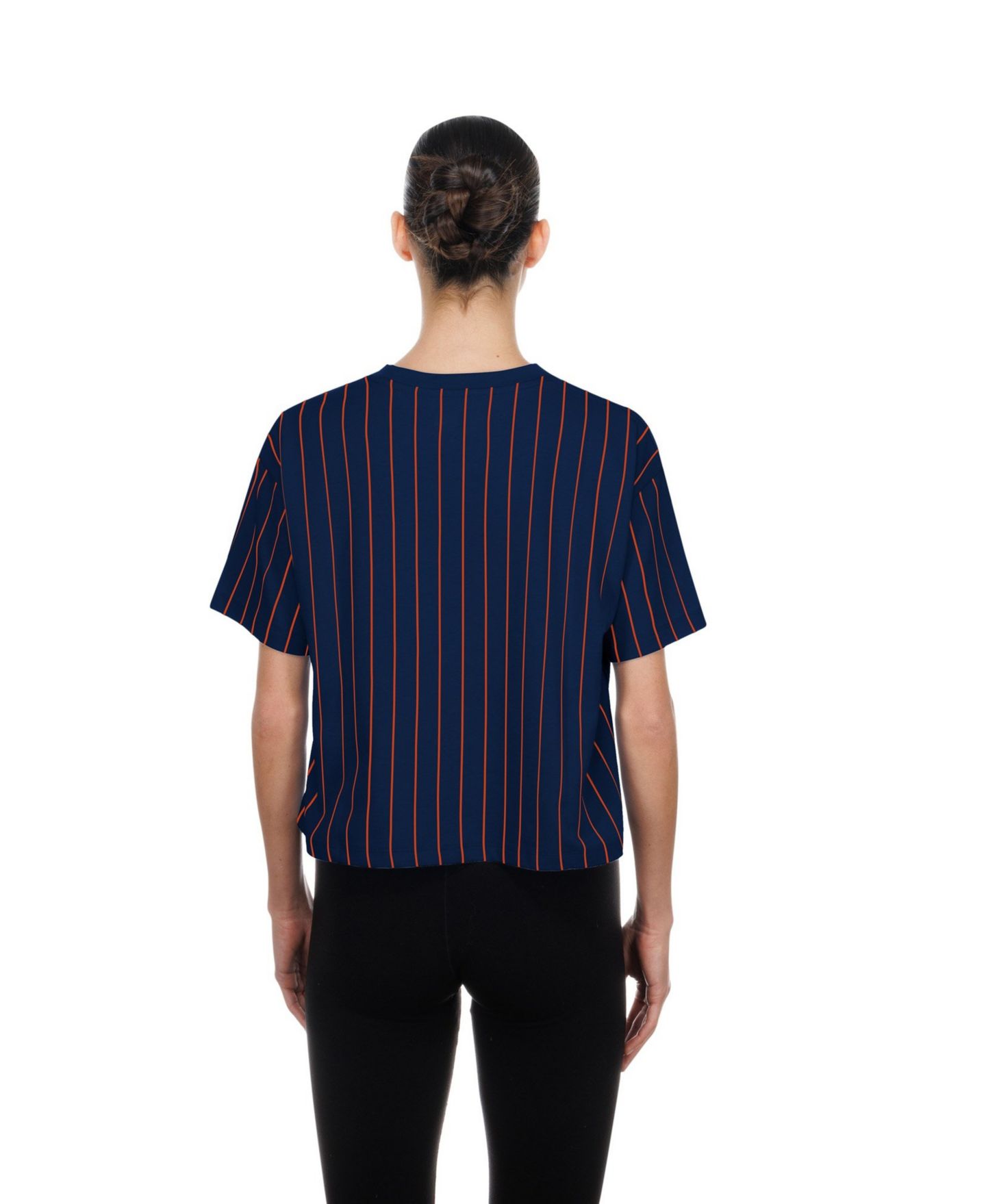 Женская футболка New Era Navy Houston Astros Throwback Meshback Pinstripe Boxy — фото 4