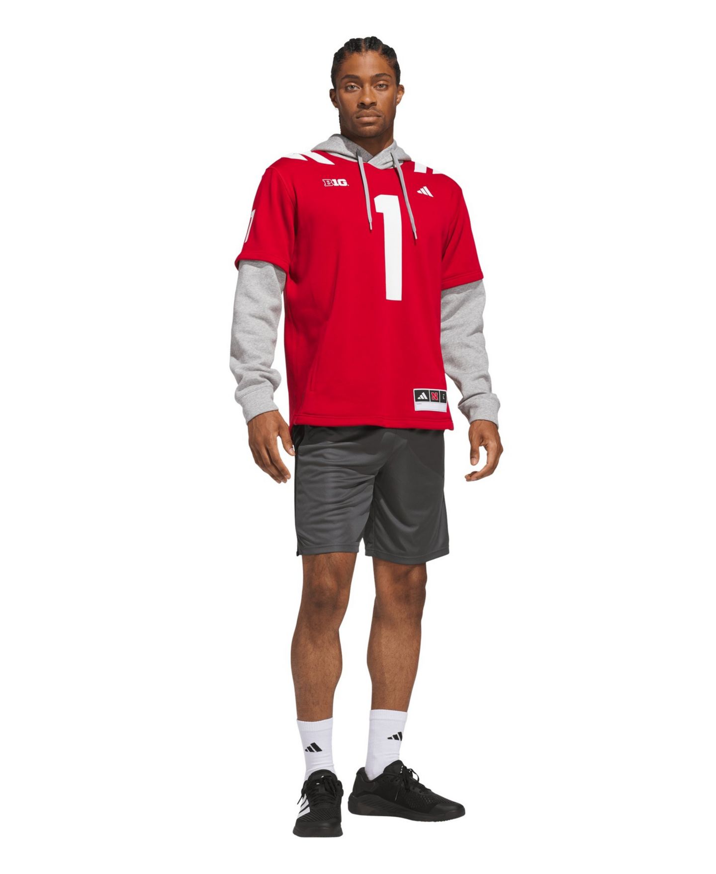 Мужское худи adidas 1 Scarlet Nebraska Huskers Home — фото 6