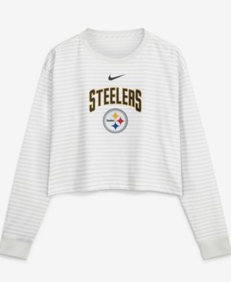 Women's White Pittsburgh ST-Shirtlers Loose Fit Crop Top