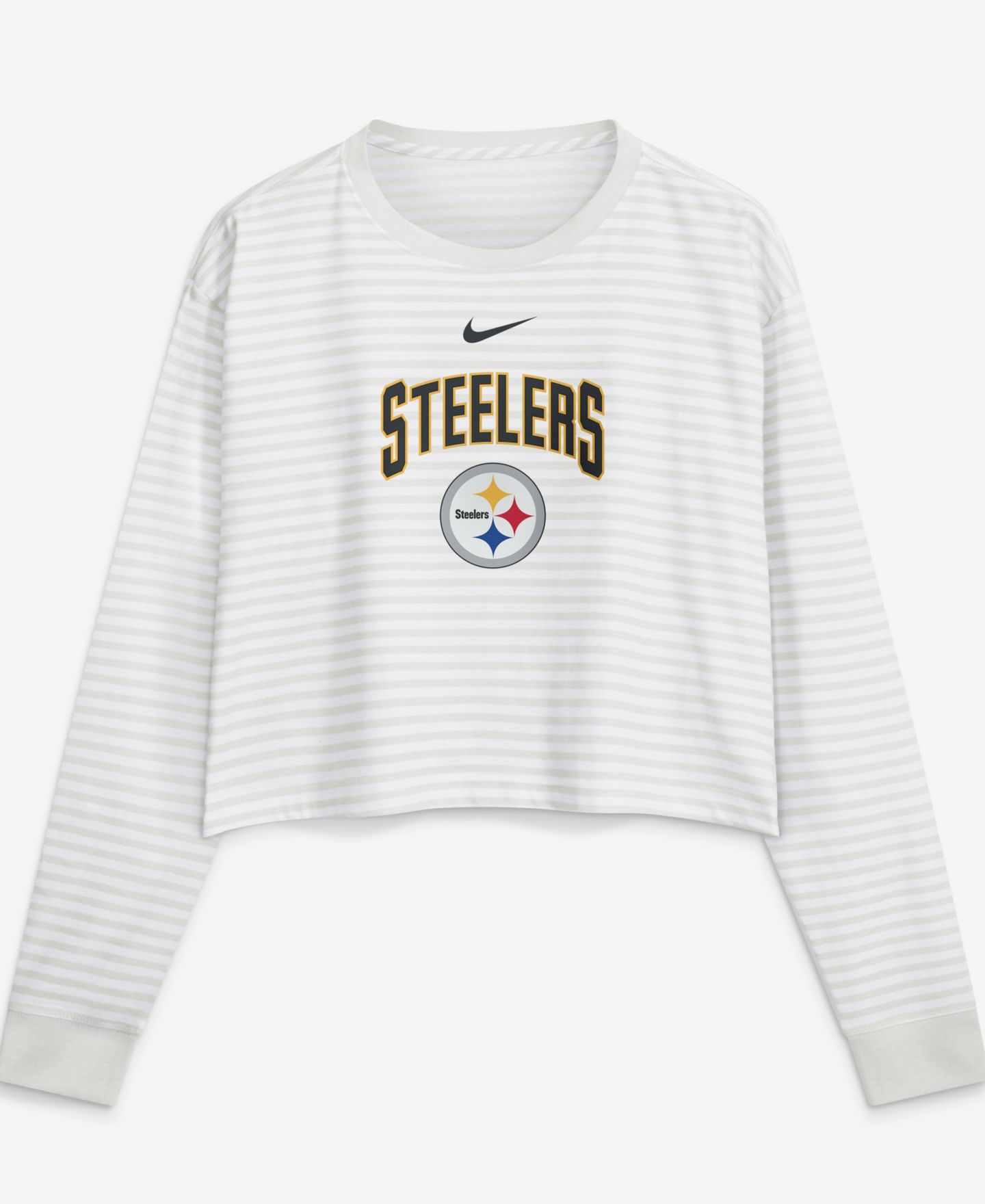 Женские топы Nike White Pittsburgh ST-Shirtlers Loose Fit Crop — фото 1