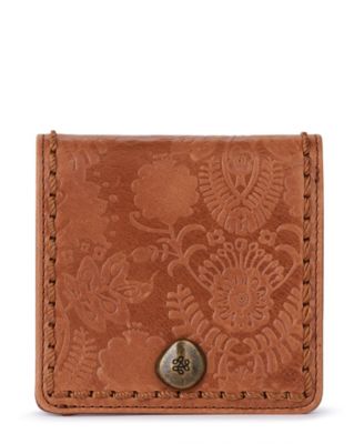 Mira Leather Floral-Emboss Snap Closure Wallet
