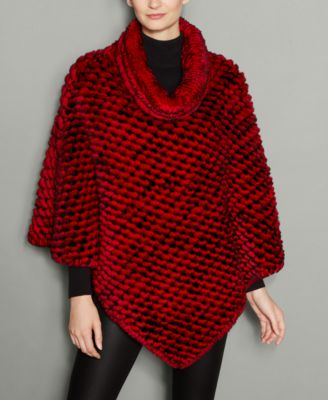 The Fur Vault - Knitted Rabbit Fur Poncho