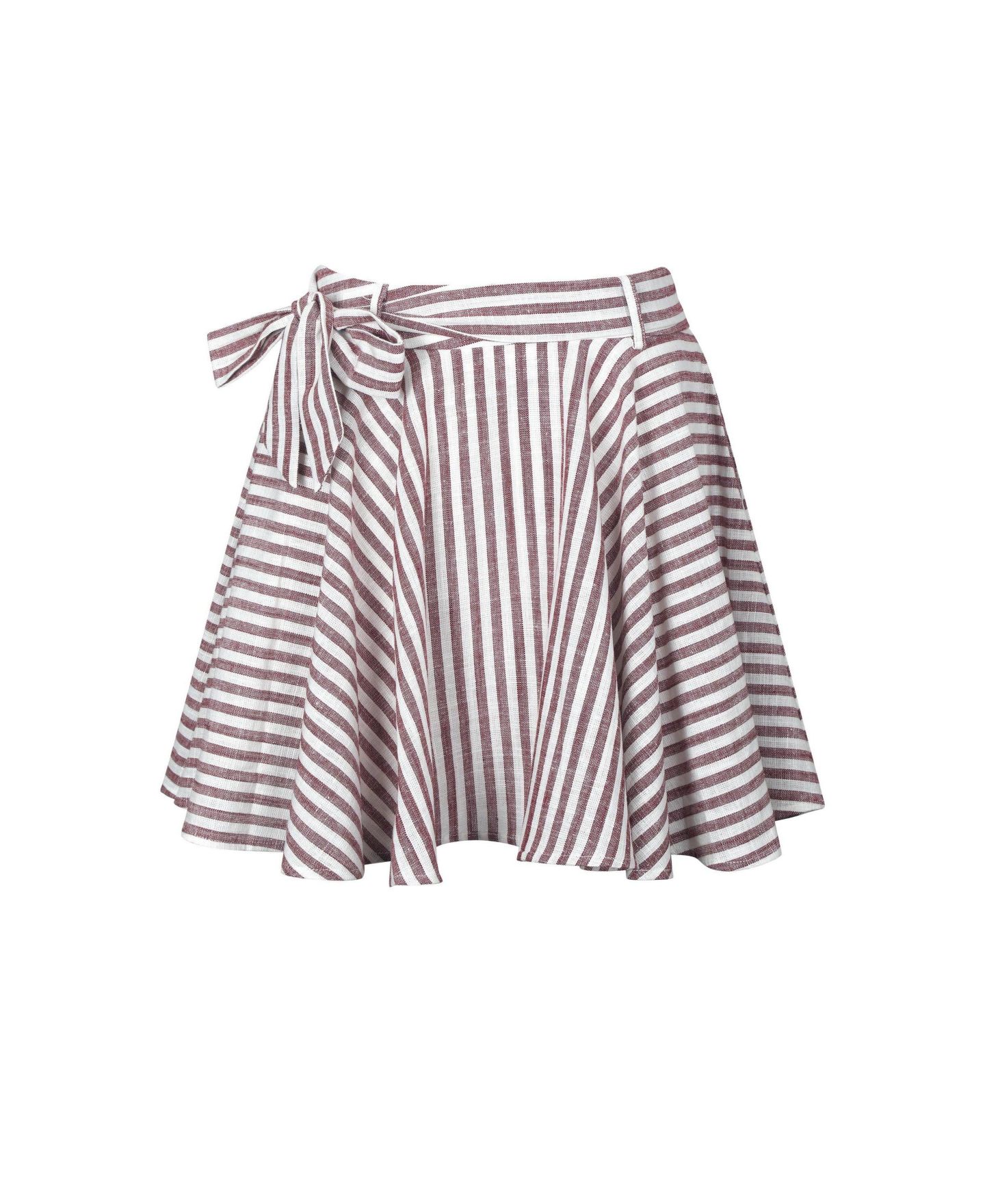 Женская юбка Miss Circle Xolani Striped Mini A-Line, цвет: Красный полосатый — фото 7