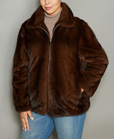 The Fur Vault Mink Fur Bomber Jacket