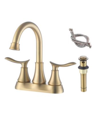 4 Inch   Bathroom Faucet 2-Handle Vanity Sink Faucet with Pop-up Drain Assembly and Water Supply Hoses Modern Basin Mixer Tap for Bathroom