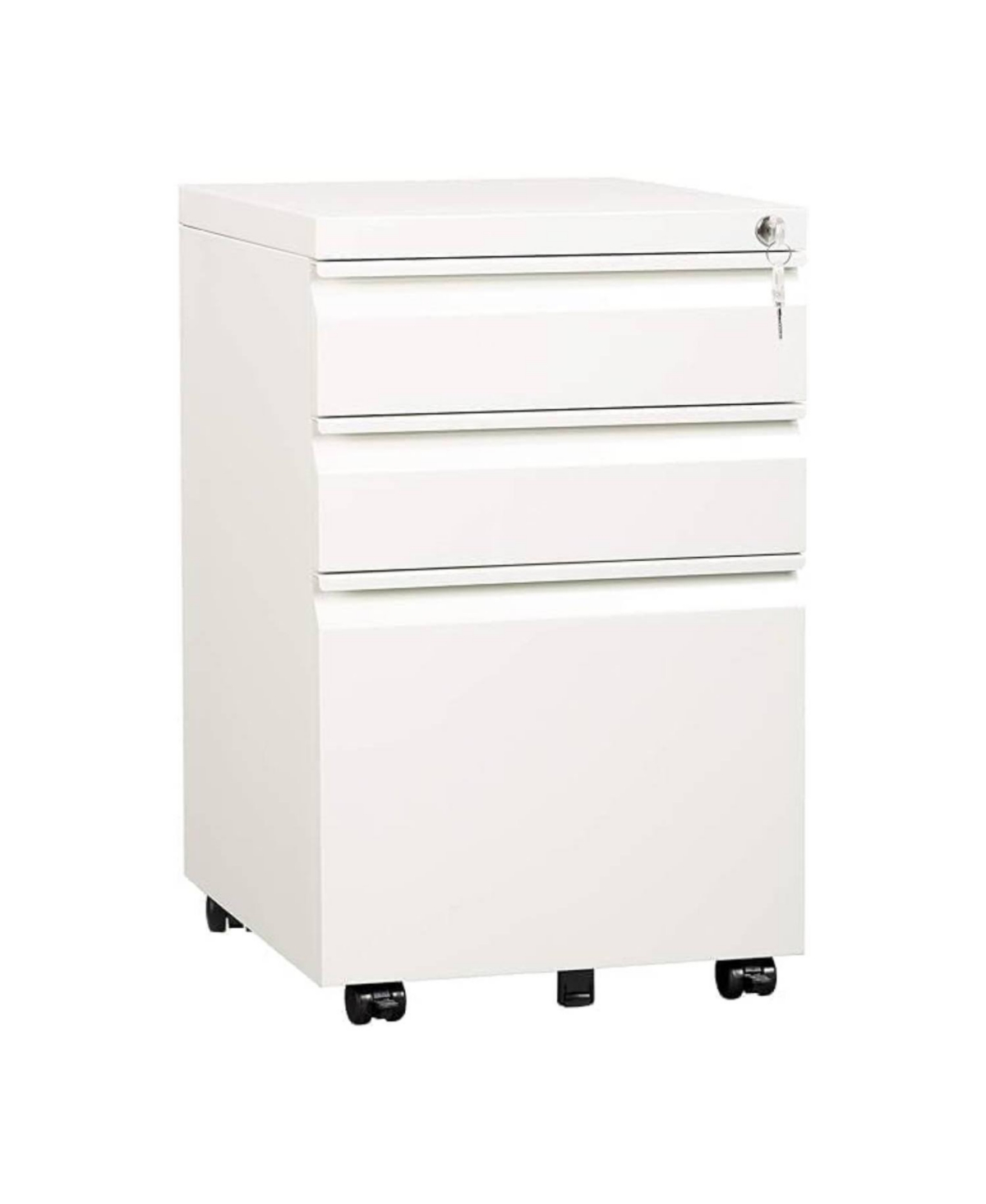 gaomon Document 3-Drawer Mobile Metal Filing Cabinet with Lock, Document Storage Solution