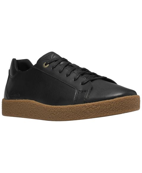 Мужские кроссовки Clarks Smokeford Lace Leather Low-Top, цвет: Чёрный кожаный