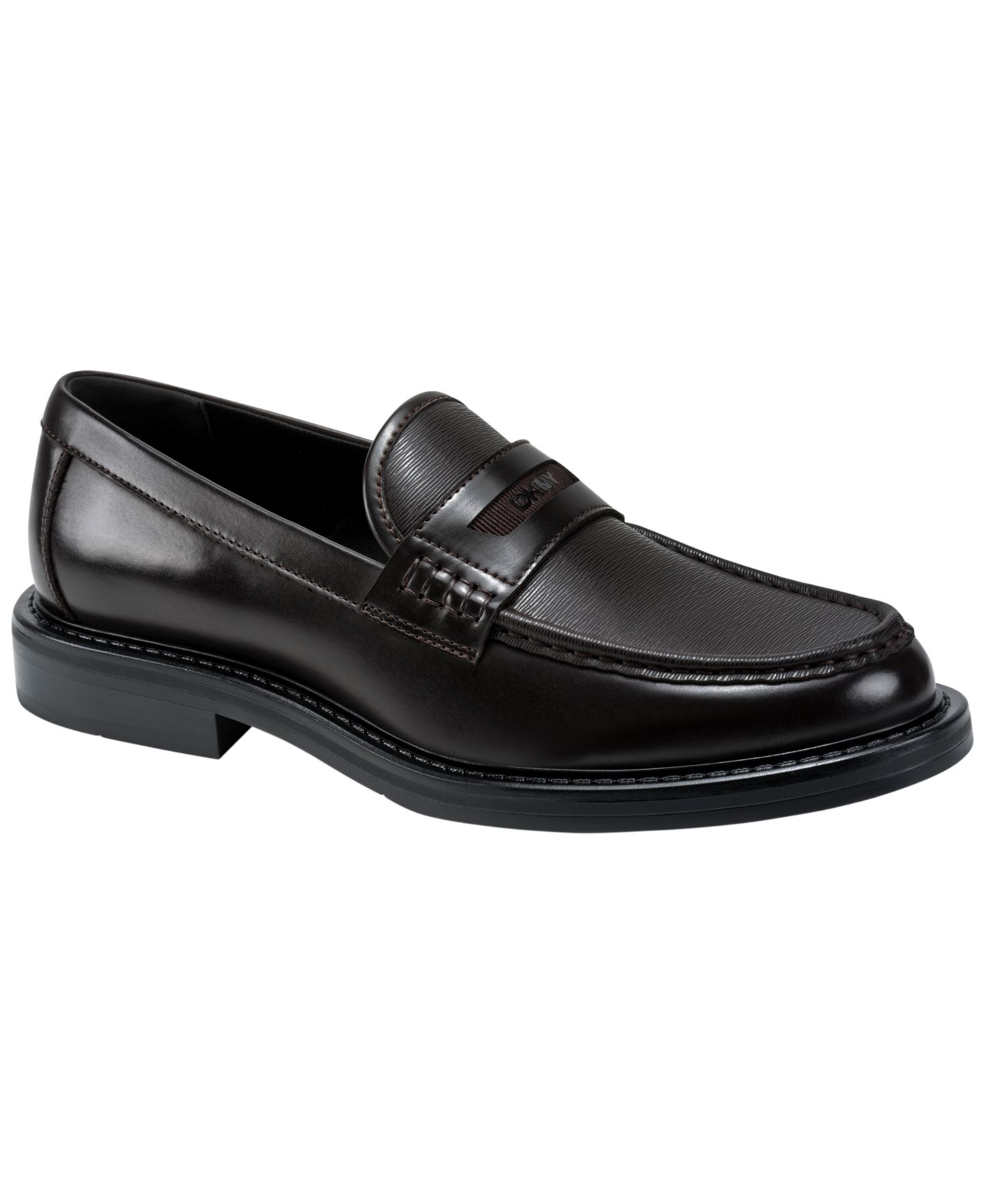 Мужские лоферы-пенни DKNY Denton с круглым носком, цвет: Чёрный — фото 1
