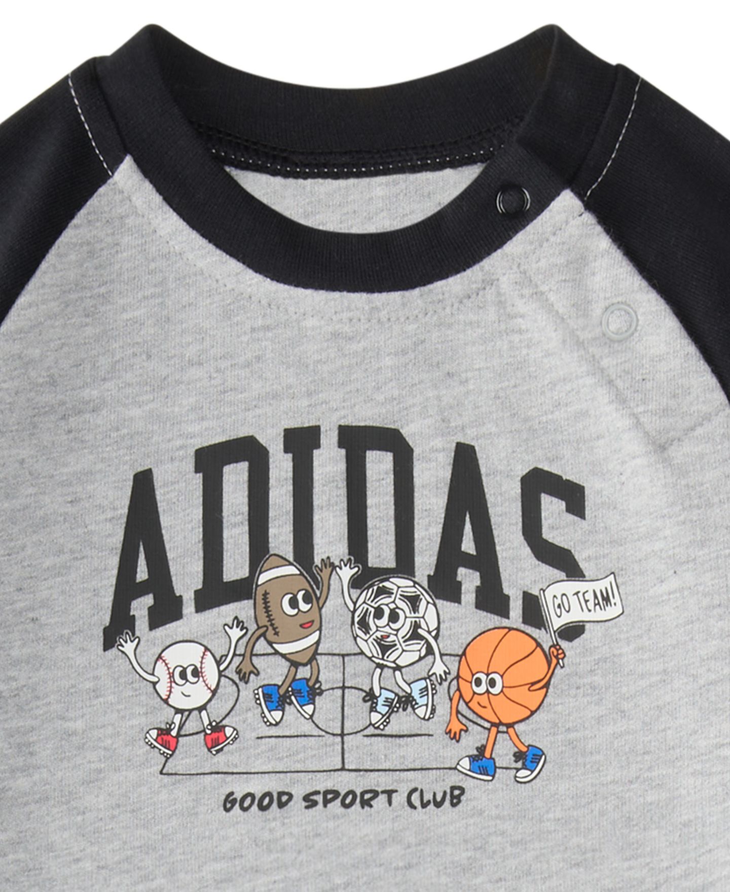 Детский спортивный комбинезон adidas в цветных блоках с длинным рукавом для малыша, цвет: Серый меланжевый — фото 3