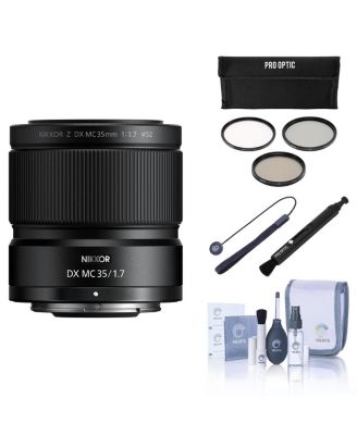 NIKKOR Z DX MC 35mm f/1.7 Lens, Bundle with 52mm Filter Kit, Lens Cap Tether, Lens Pen Lens Cleaner, Cleaning Kit