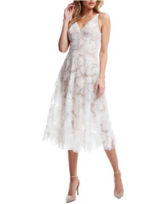 Women's Blair 3D Floral Embroidered Midi Fit and Flare Dress