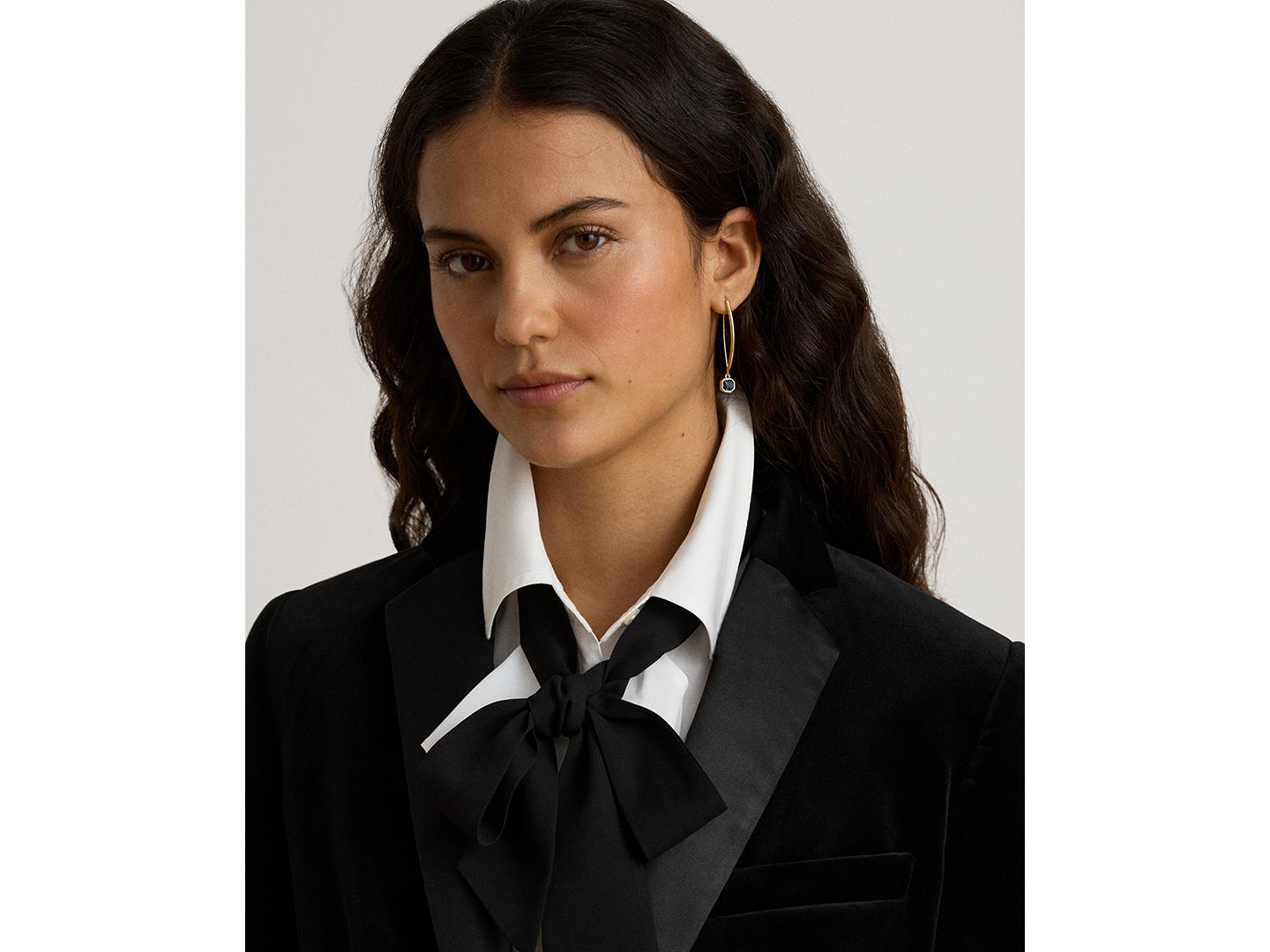 Женский пиджак Lauren Ralph Lauren Stretch Velvet Blazer, цвет: Чёрный бархатный — фото 5