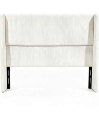 Queen Size Wingback Headboard  50.6" Tall Corduroy Upholstered with High-Density Padding, Sturdy Wood Frame, Easy Assembly