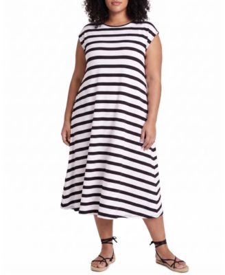 Plus Size Divine Jersey V-Neck A-Line Midi Dress