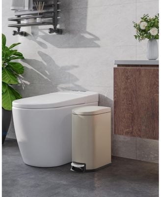 1.6 Gal Step-On Stainless Steel Trash Can, Garbage Bin with Soft Close Lid