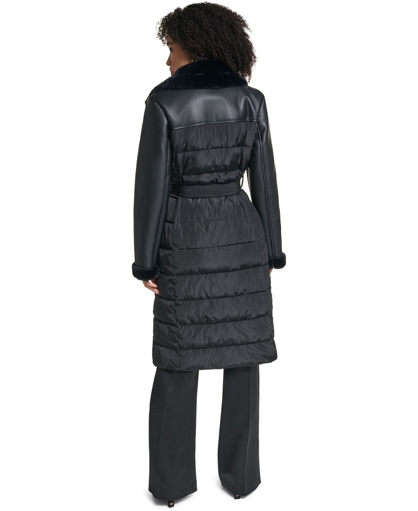 Женская куртка KARL LAGERFELD PARIS Long Belted Puffer, цвет: Чёрный — фото 5