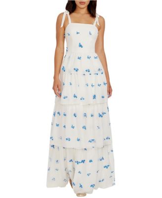 Women's Monica Square Neck Tiered Floral Maxi Dress