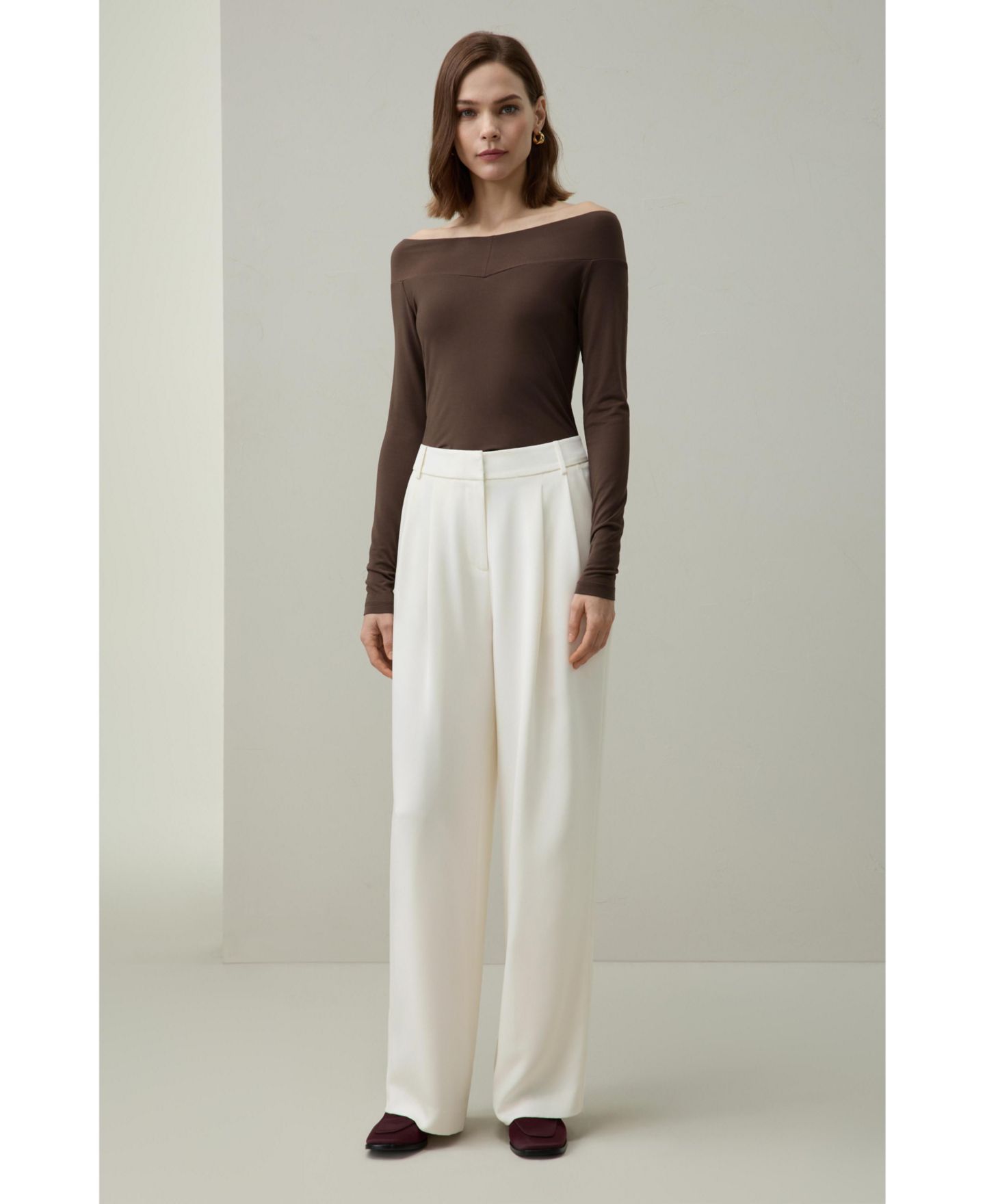 Женские брюки LILYSILK Silk Crepe Mid-Rise Straight-Leg, цвет: Натуральный белый — фото 6