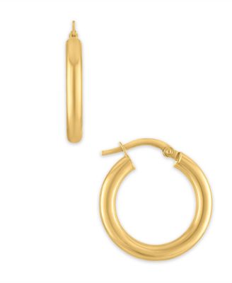 Polished Click-Top Hoop Earrings in 10k Yellow Gold