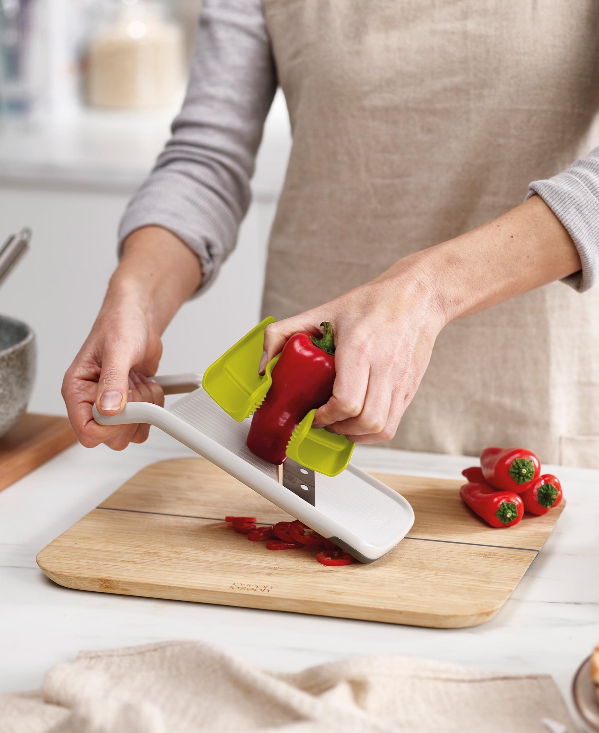 Joseph Joseph Duo 2.4" Mandoline Slicer with Multi-Grip Food Holder