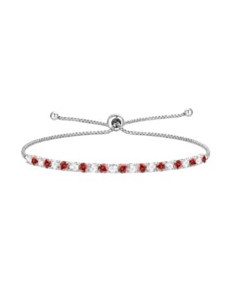 Amethyst (7/8 ct. t.w.) & White Topaz (1-1/6 ct. t.w.) Bolo Bracelet in Sterling Silver (Also available in Blue Topaz, Citrine, Garnet, and Peridot)