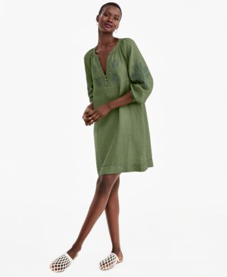 Women's Delave Linen Appliqu&eacute; Shift Dress