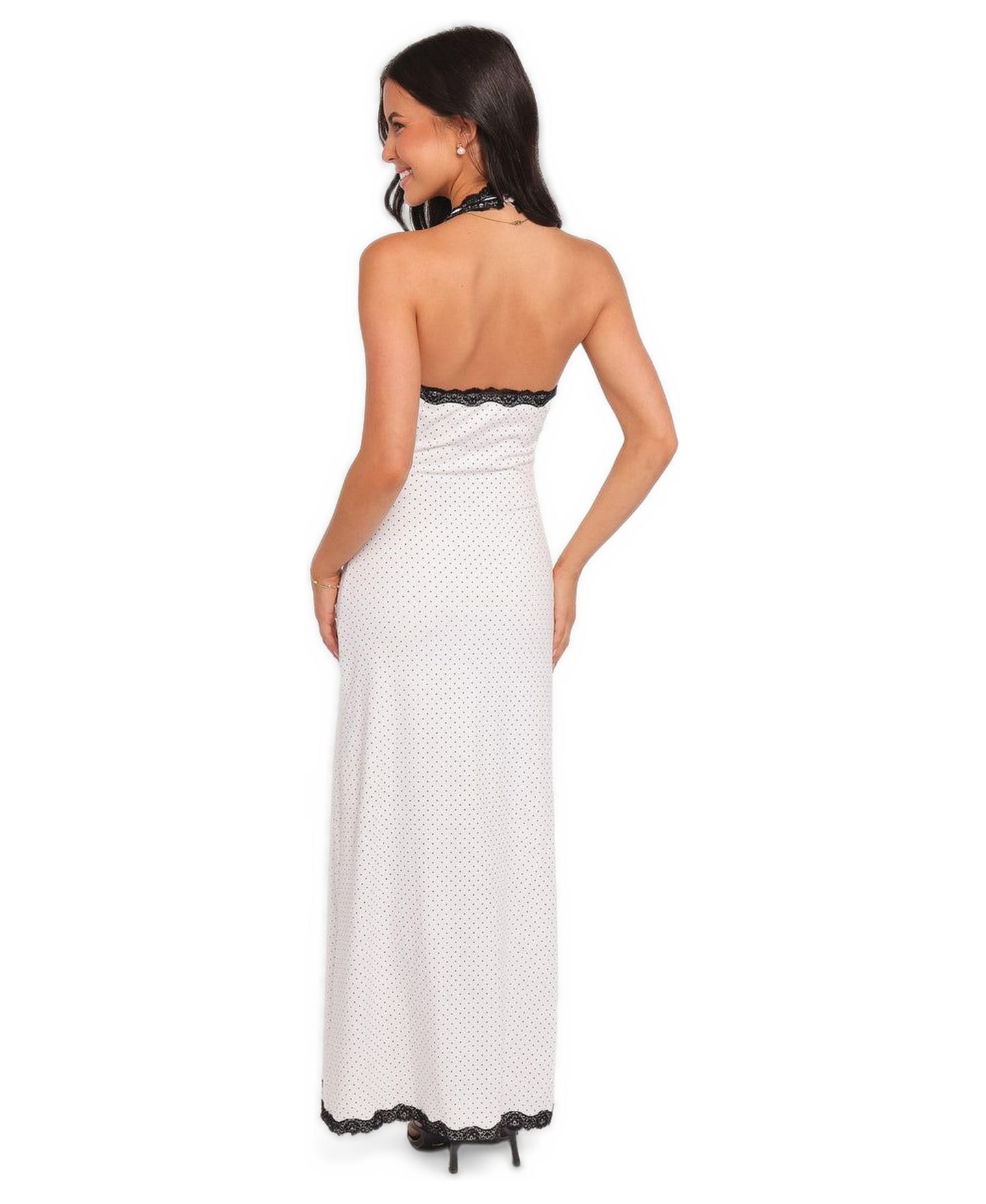 Женское платье Petal and Pup Conrad Halter Polka-Dot Maxi, цвет: Белый в горошек — фото 3