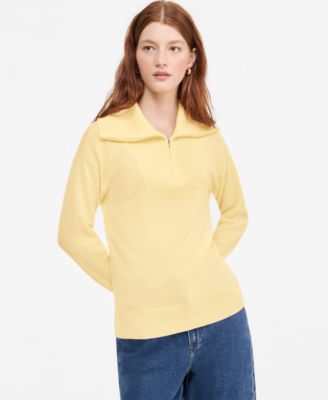 Women's 100% Cashmere Quarter-Zip Sweater