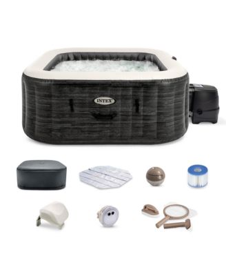 PureSpa Plus Inflatable Square Hot Tub Spa with Maintenance Accessory Kit