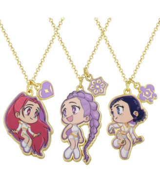 Rumi, Zoey, and Mira Necklace Set 3-Piece Official License, 3 Friendship Necklaces Gold-Tone, KPop Gifts