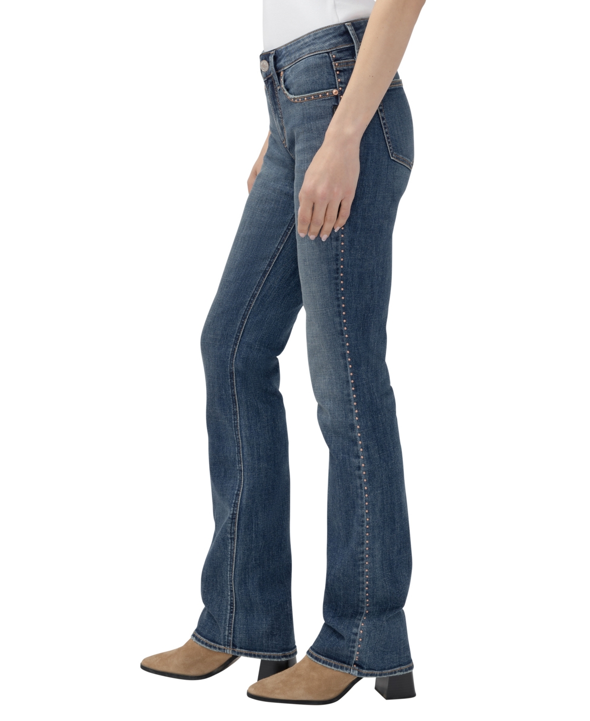 Silver Jeans Co. Women's Suki Slim Boot Mid-Rise Studded