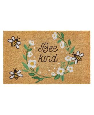 Bee Kind Outdoor Coir Doormat, 18" x 30"