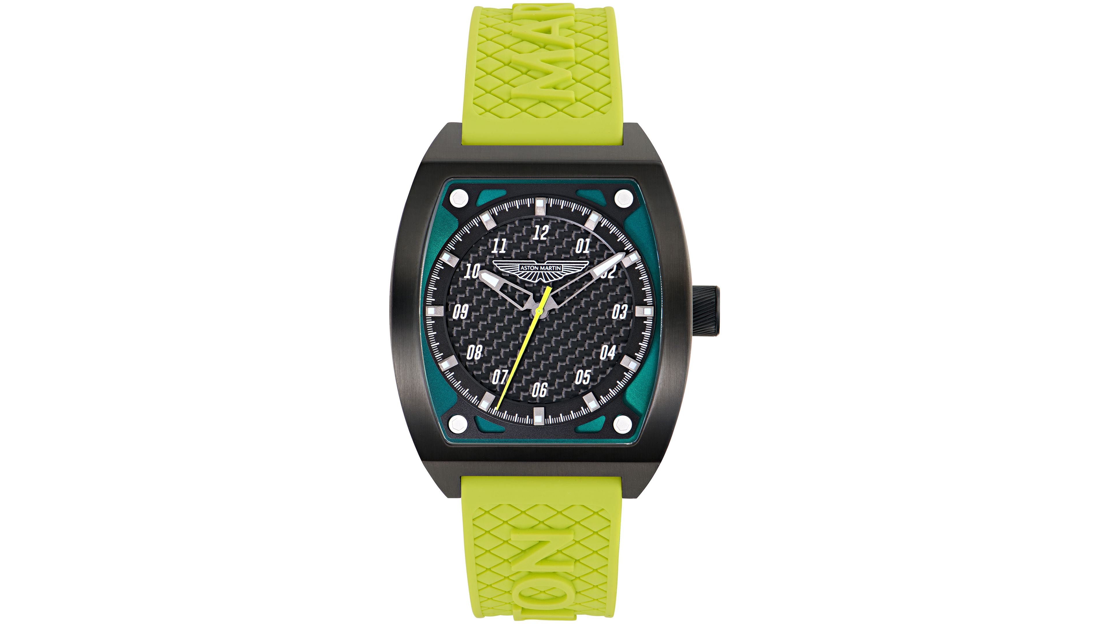 Aston Martin Men's Quartz Three-Hand Light Green Silicone Strap Watch 41mm